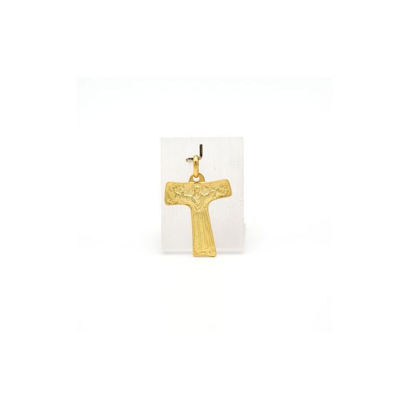 Pendentif croix Tau en plaqué or vermeil. 23 mm