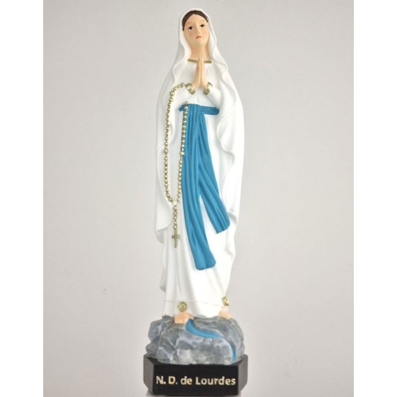Statue Vierge décorée 30cm résine