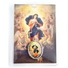 Médaille métal dorée image couleur Marie qui défait les nœuds + carte image + étui blister