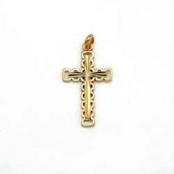 Pendentif croix en plaqué or. 23 mm