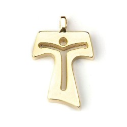 Koordketting met goud metalen tau 3.2x2cm