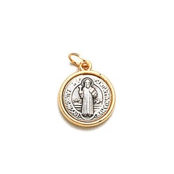 Medaille metalen os 15mm gouden edge st Benoit