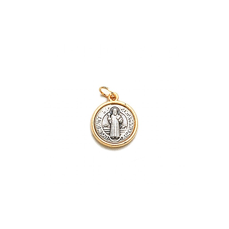 Médaille métal OX 15mm bord doré St benoit