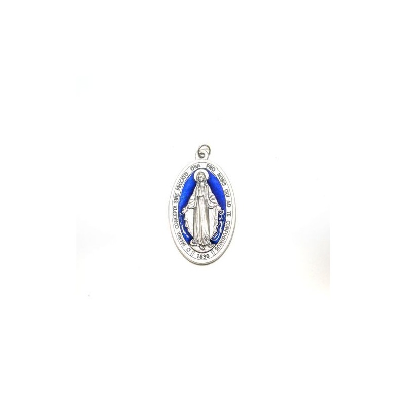 Wonderbaarlijke medaille in geoxideerd metaal en glazuur. 8 cm