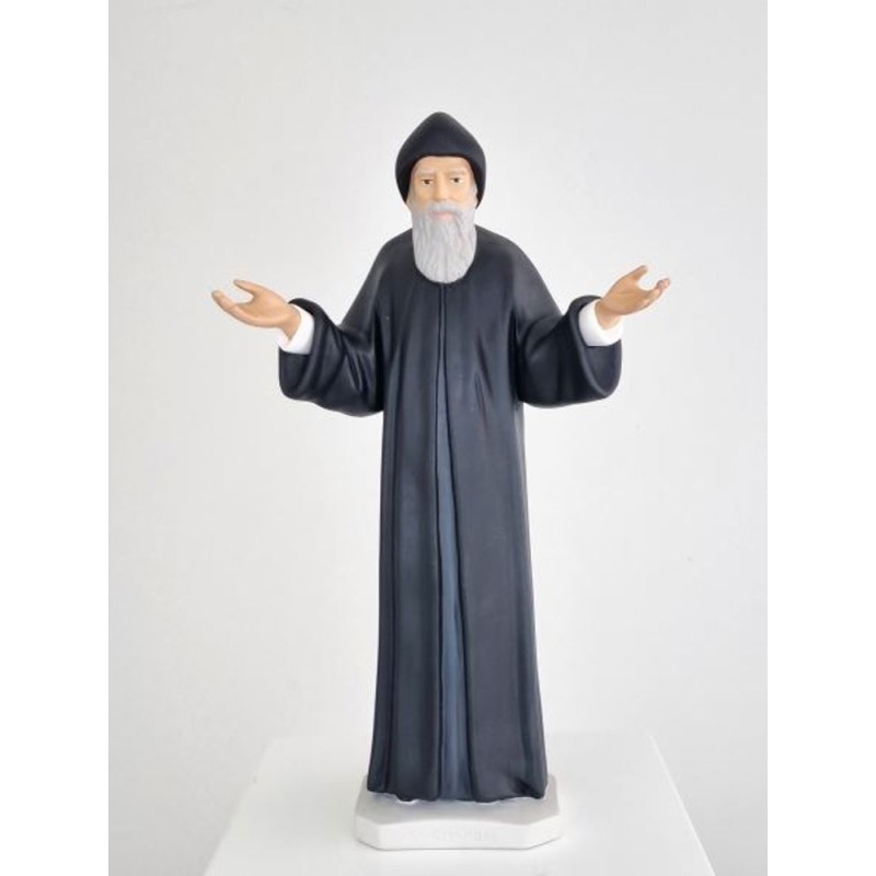 Standbeeld St. Charbel 25cm Pierlijn Polychrome