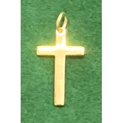 Pendentif croix plate 25x15mm Argent/Pl.Or