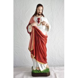 Heilig standbeeld hart van Jezus 60 cm hars