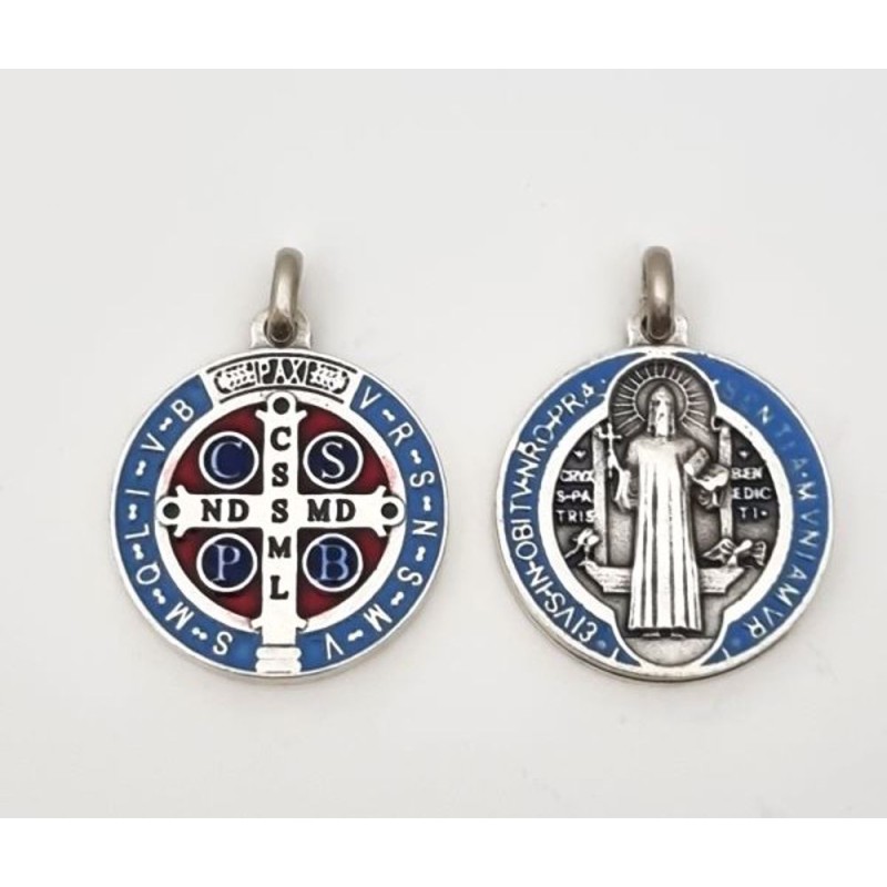 Médaille Saint Benoit métal colorée