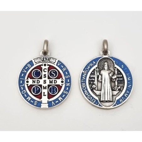 Médaille Saint Benoit métal colorée