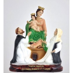 Statue de Notre Dame de Pompéi en résine. 25 cm