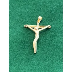 Pendentif Crucifix moderne 30x22mm Argent/PL.Or