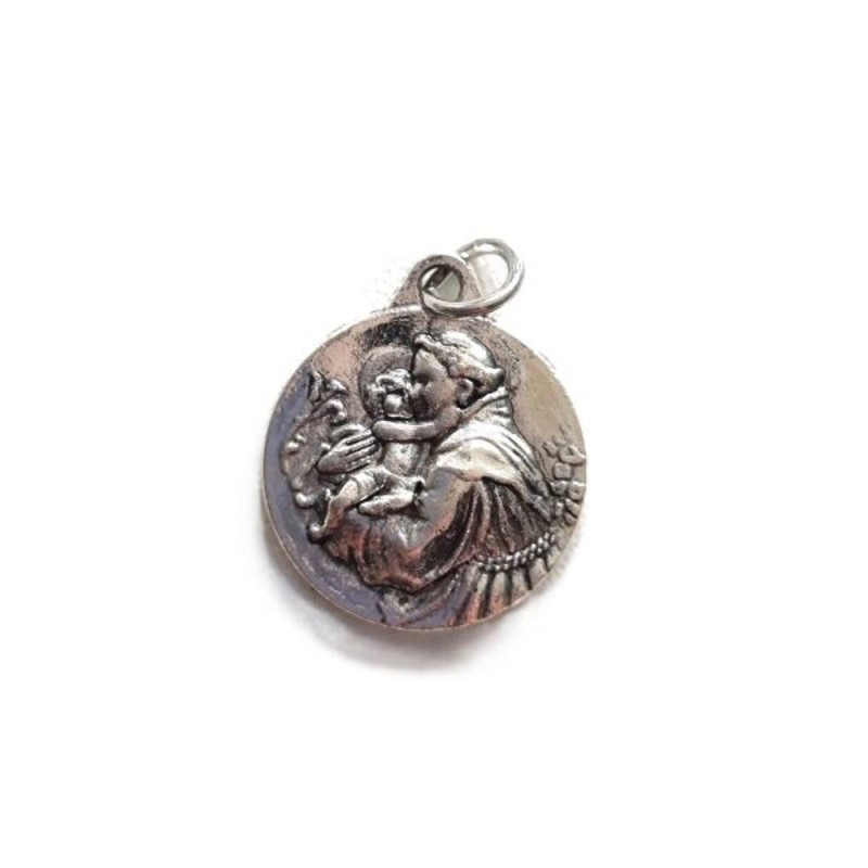 Médaille métal argenté 18mm St Antoine