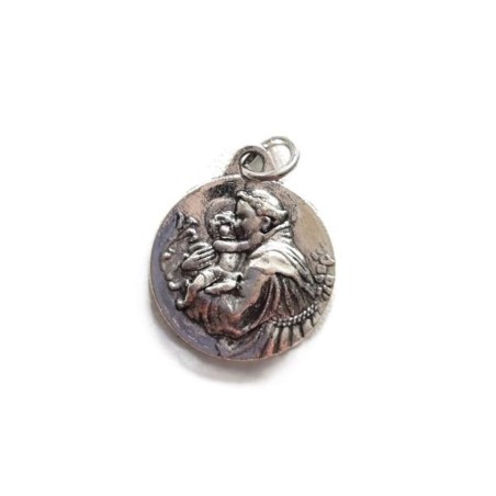 Médaille métal argenté 18mm St Antoine