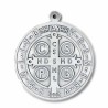 Médaille métal argenté Saint Benoit D:10 CM