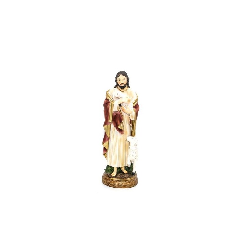 Statue de Jésus Bon Berger en résine. 20 cm