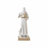 Standbeeld St. Benoit 30 cm wit met metalen medaille 