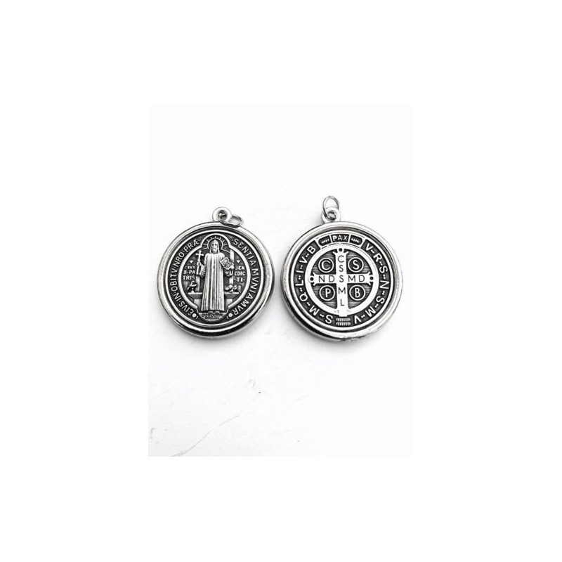 Medaille metalen 2 gezichten 30mm St Benoit 