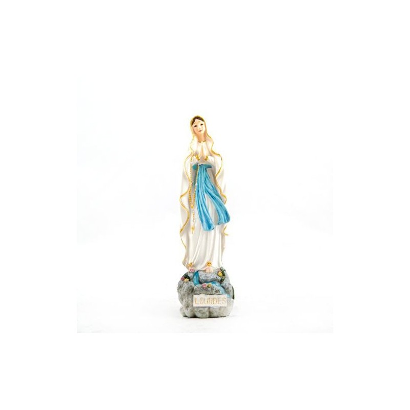 Standbeeld van Onze Lieve Vrouw van Lourdes in hars. 10 cm