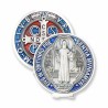 Médaille de Saint Benoit en métal oxydé avec émail