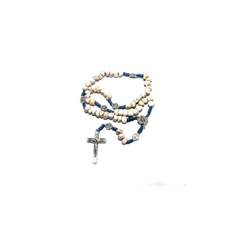 Chapelet de la Vierge Miraculeuse en pierre sur corde