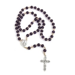 Chapelet sur corde 8mm en pierre - Amethyste