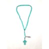 Chapelet perles Turquoise bleues sur corde 