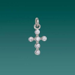 S925 Silver Cross hanger met zirkoon