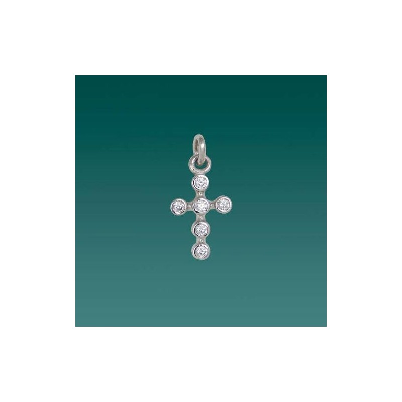 S925 Silver Cross hanger met zirkoon