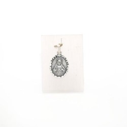 Medaille van Jezus Heilig Hart in Silver. 14 mm