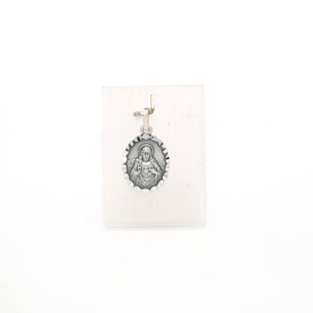 Médaille de Jésus Sacré Coeur en argent. 14 mm