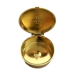 Gouden metalen pyxide D: 38mm H: 13mm