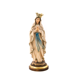 Statue de Notre Dame de Lourdes en bois. 17.5 cm