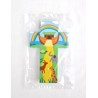 Houten kruis met de hand geschilderd Noah Ark
