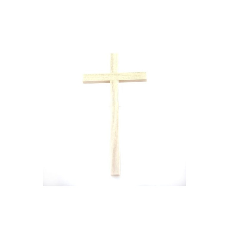 Enkele houten kruis. 16 cm