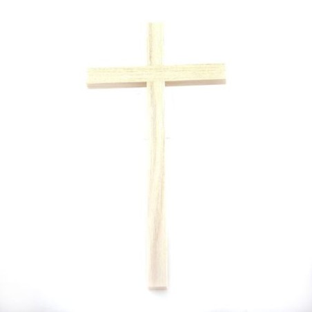 Enkele houten kruis. 16 cm
