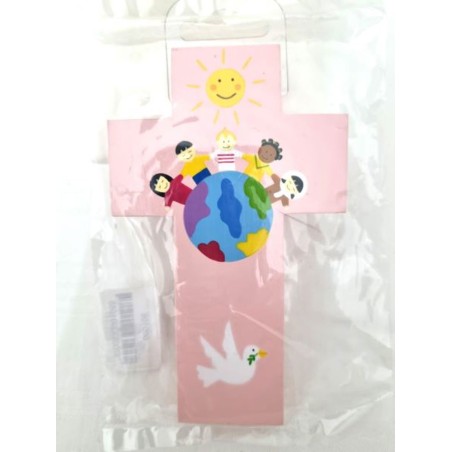 Kruis kind van de roze geschilderde hand 