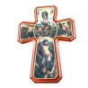 Kruis met Saint Michel in hout. 26/19 cm