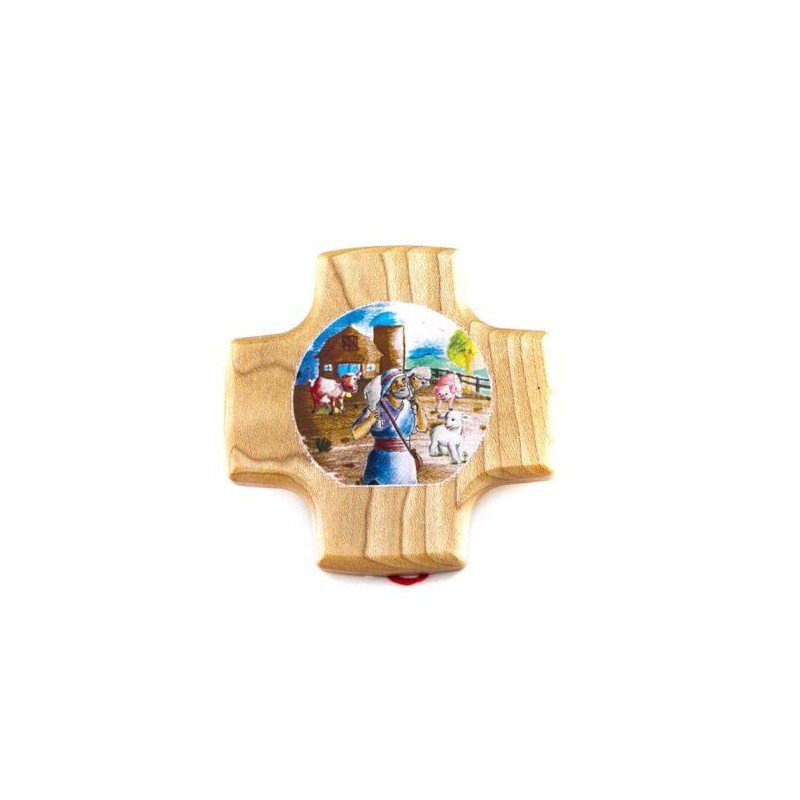 Kruis voor houten communie met tekst. 8.5 / 8,5 cm