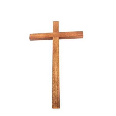 Enkele houten kruis. 35 cm
