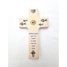 Croix en bois avec texte en néerlandais. 15/9 cm