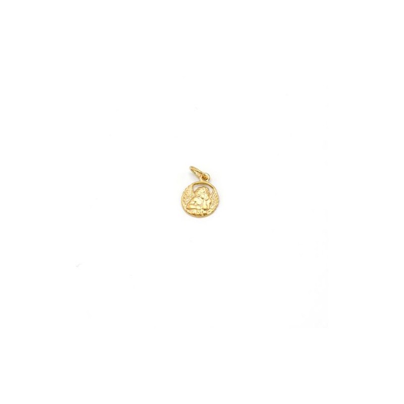 Engel medaille in 18k goud. 9 mm