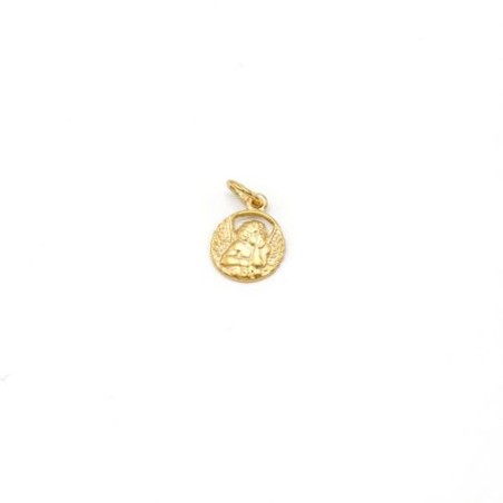 Engel medaille in 18k goud. 9 mm