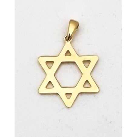Pendentif étoile de David 18mm Or 18CT 750  