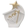 Moderne wieg gestileerde witte hars en 9x7cm goud