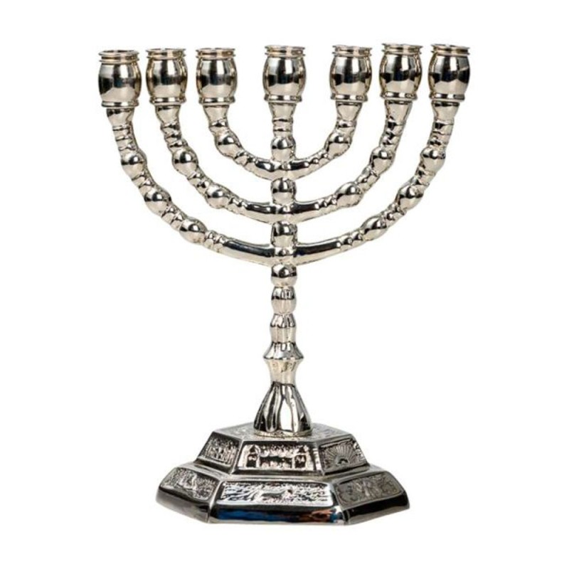 Menorah. Chrome 13 cm hoog
