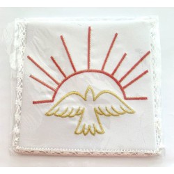 Palka geborduurd met vergulden en rood St. Esprit 16x16cm