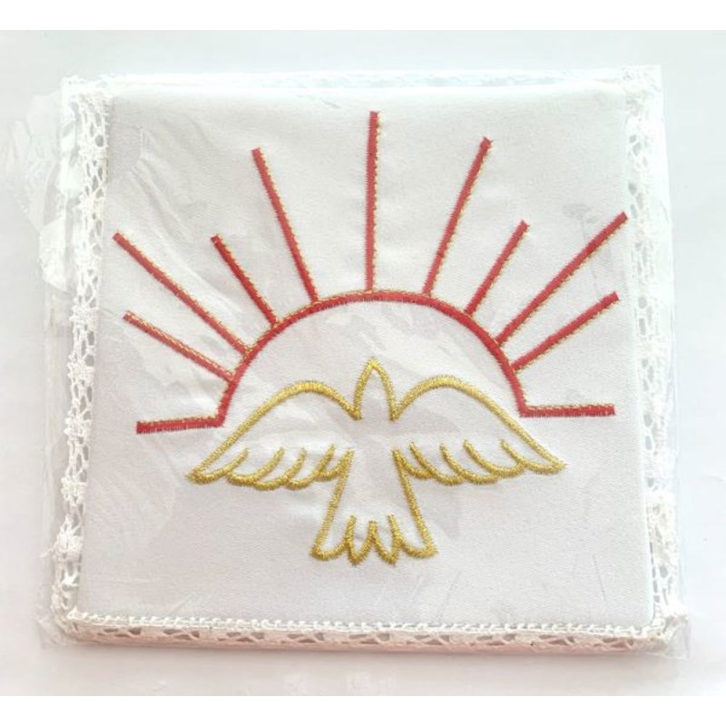 Palka geborduurd met vergulden en rood St. Esprit 16x16cm
