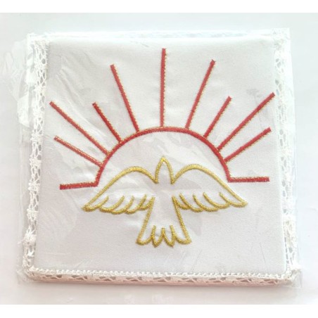 Palka geborduurd met vergulden en rood St. Esprit 16x16cm