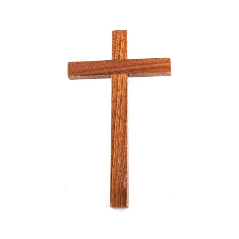 Enkele houten kruis. 15 cm