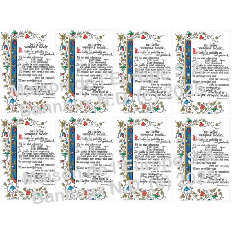 Van Liefde Vergaat Noit Stickers 8 / A4 10x6,8 cm    